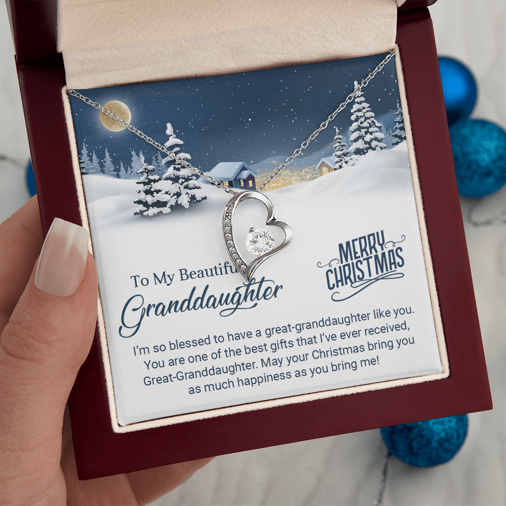 To My Beautiful Granddaughter - Christmas Gift - Forever Love Necklace