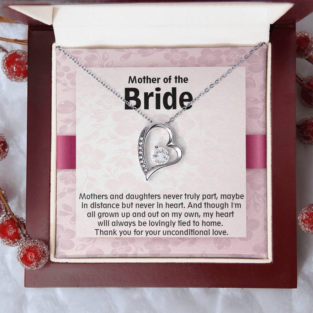 Beautiful gift For Mother of the Bride, Forever Love Necklace with On Demand Message Card