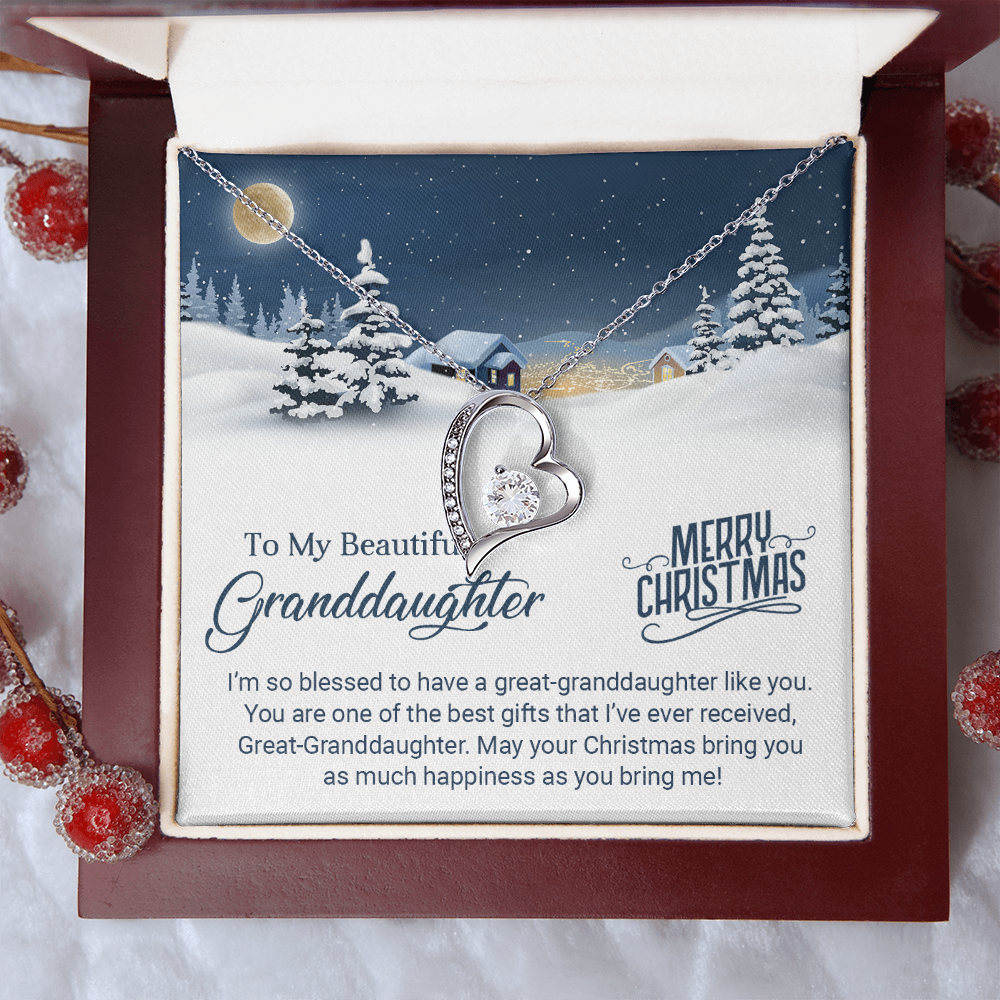 To My Beautiful Granddaughter - Christmas Gift - Forever Love Necklace