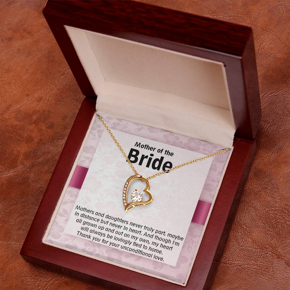 Beautiful gift For Mother of the Bride, Forever Love Necklace with On Demand Message Card