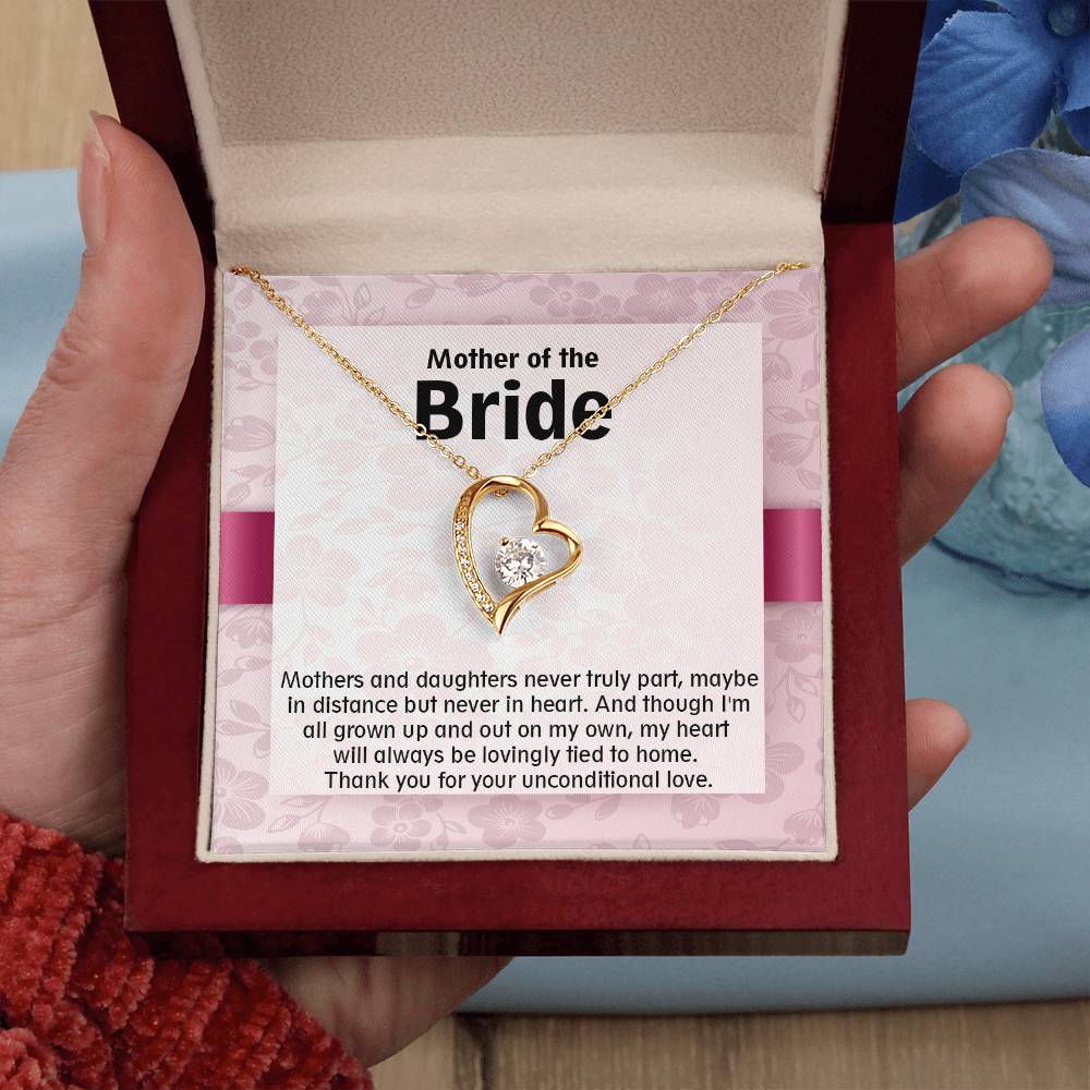 Beautiful gift For Mother of the Bride, Forever Love Necklace with On Demand Message Card