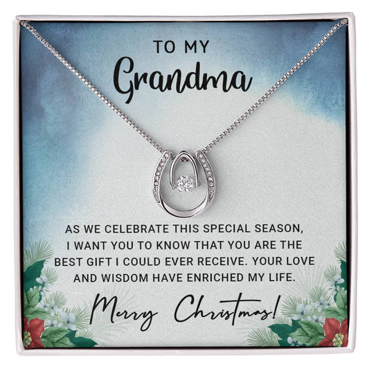 Grandma - Enriched my Life - Christmas Gift - Lucky In Love Necklace