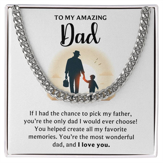 Father's Day Special Gift - Happy Father's Day - Cuban Link Chain