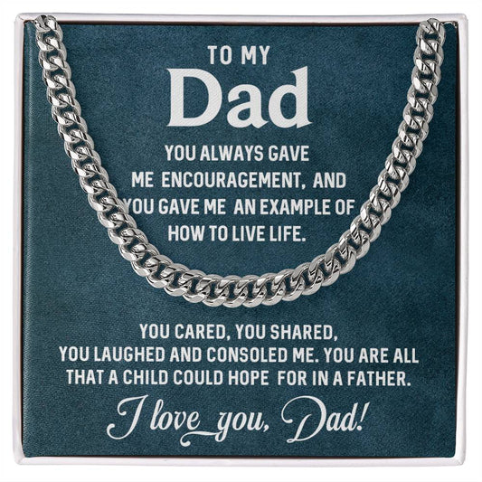Father's Day Special Gift - Happy Father's Day - Cuban Link Chain