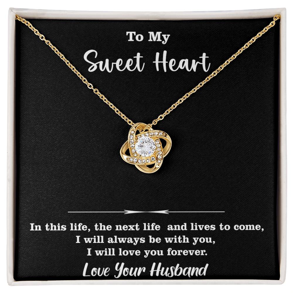 Amazing Gift for Sweetheart, best gift for sweetheart, Love Knot Necklace