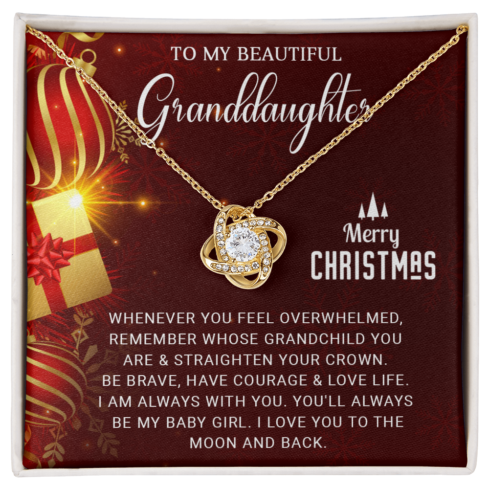To My Beautiful Granddaughter - Christmas Gift - Love Knot Necklace