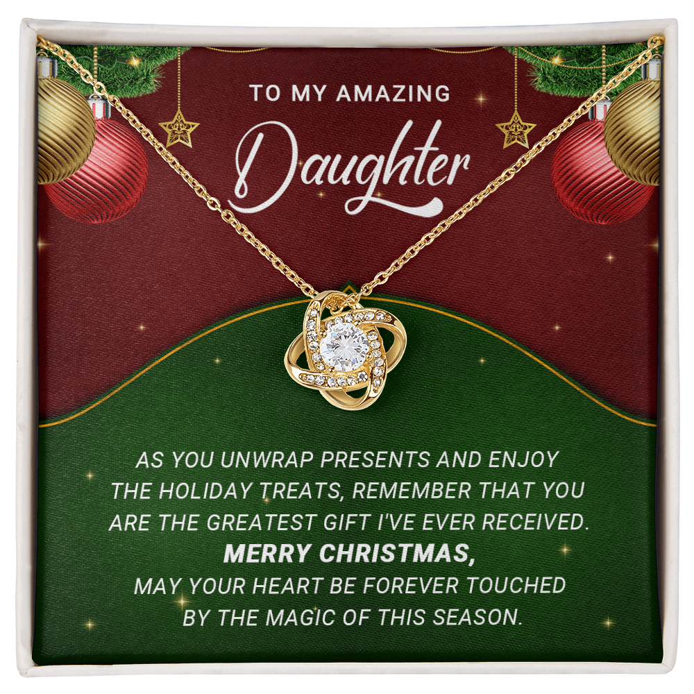 To My Amazing Daughter - Christmas Gift - Love Knot Necklace