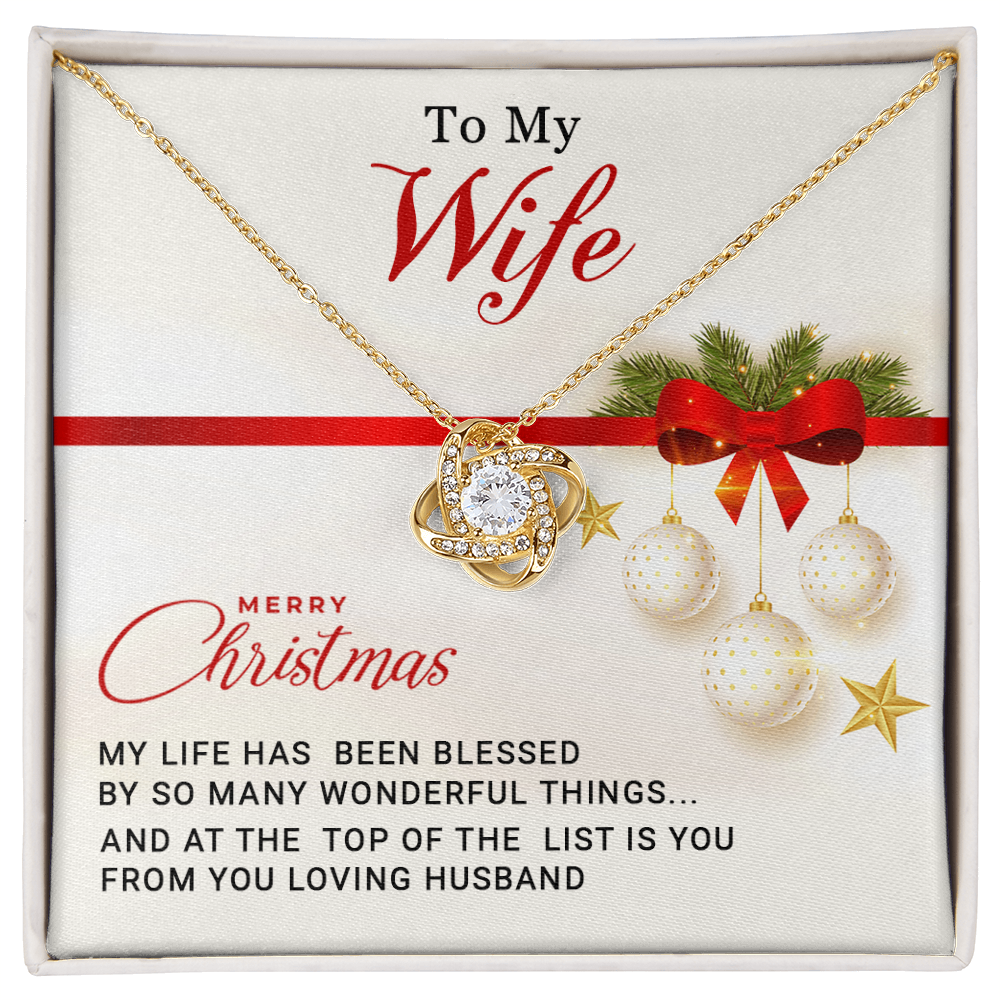 To My Wife - Christmas Gift - Love Knot Necklace