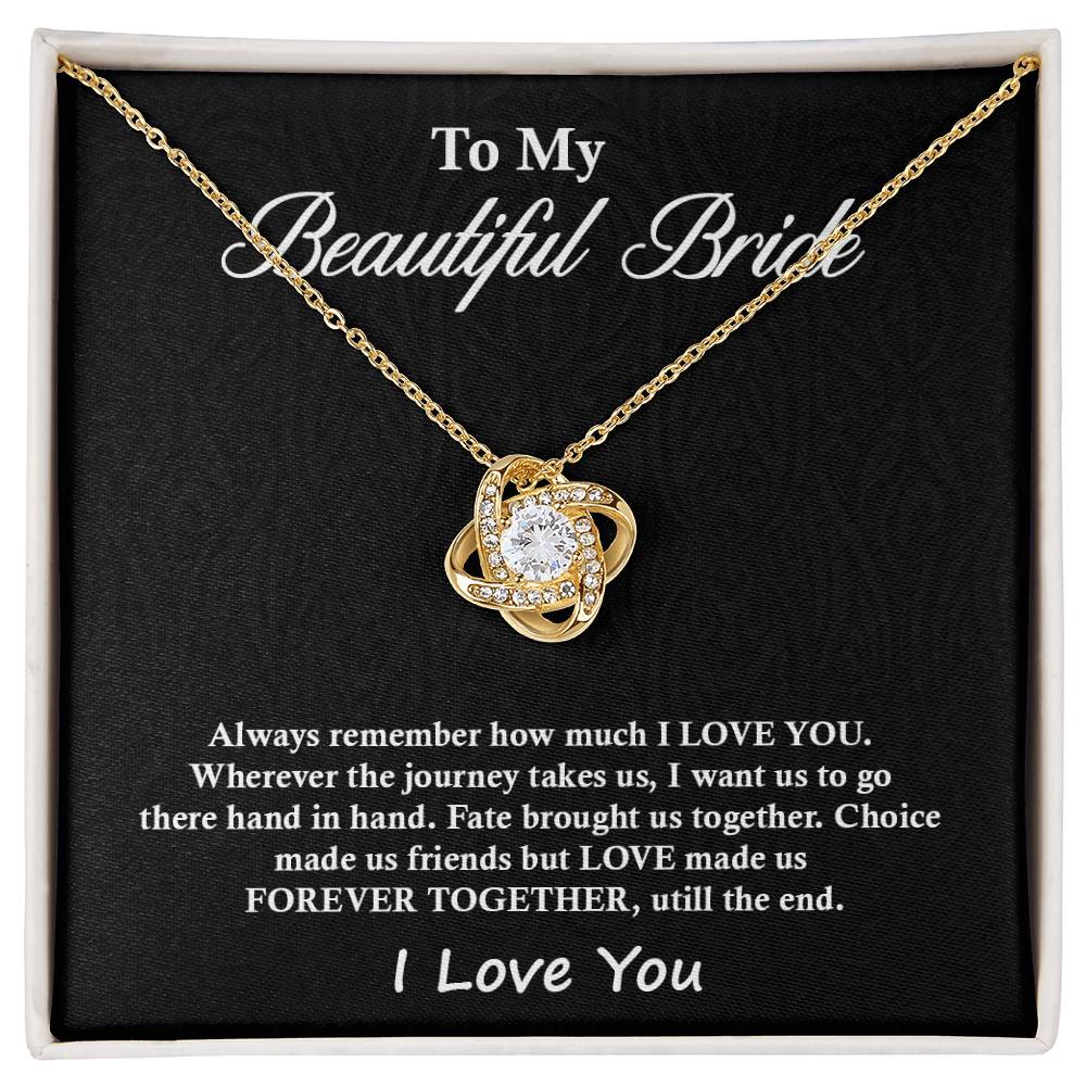 Amazing Gift For Beautiful Bride, Love Knot Necklace For Beautiful Bride