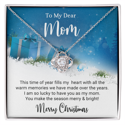 To My Dear Mom - Christmas Gift - Love Knot Necklace