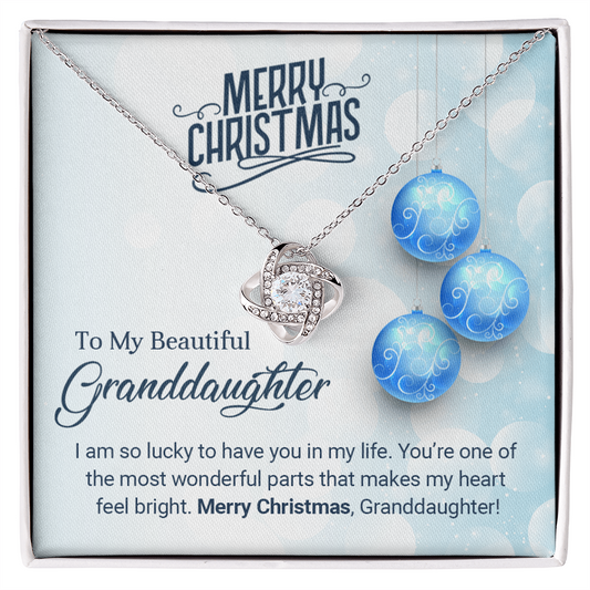 To My Beautiful Granddaughter - Christmas Gift - Love Knot Necklace