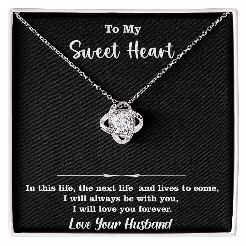 Amazing Gift for Sweetheart, best gift for sweetheart, Love Knot Necklace