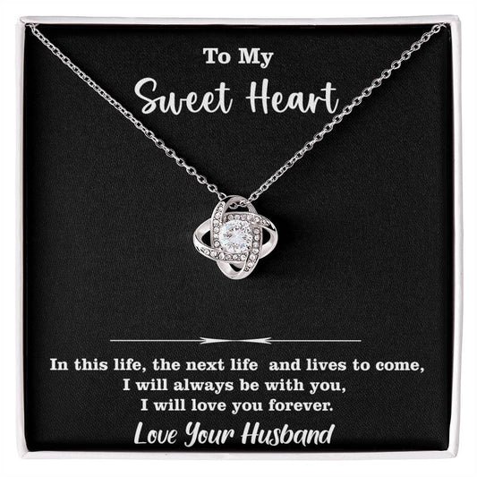 Amazing Gift for Sweetheart, best gift for sweetheart, Love Knot Necklace