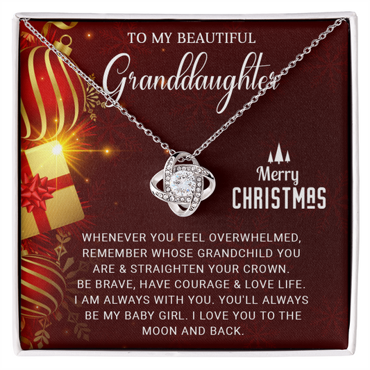 To My Beautiful Granddaughter - Christmas Gift - Love Knot Necklace