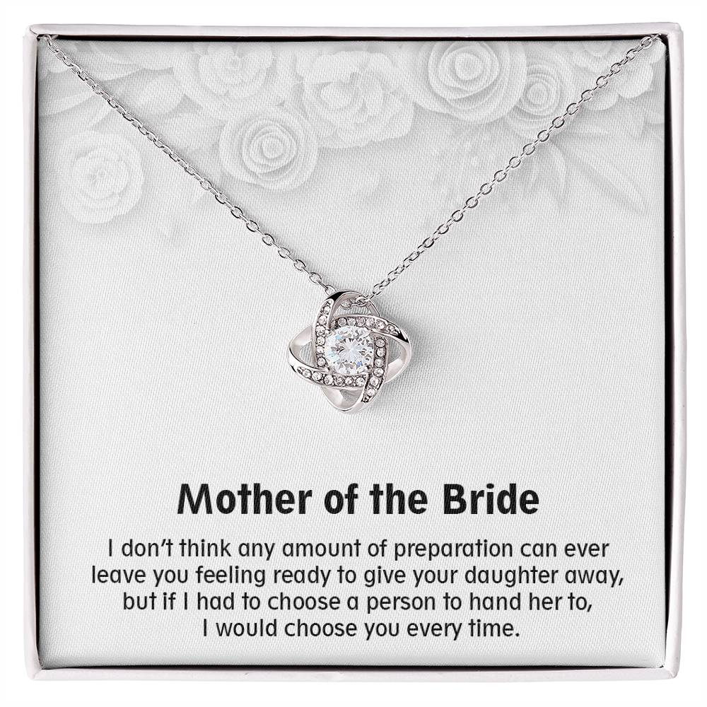 Wonderful Gift for Mother of The Bride, Love Knot Necklace Gift for Mother of The Bride