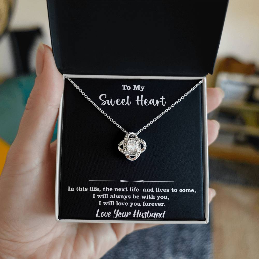 Amazing Gift for Sweetheart, best gift for sweetheart, Love Knot Necklace