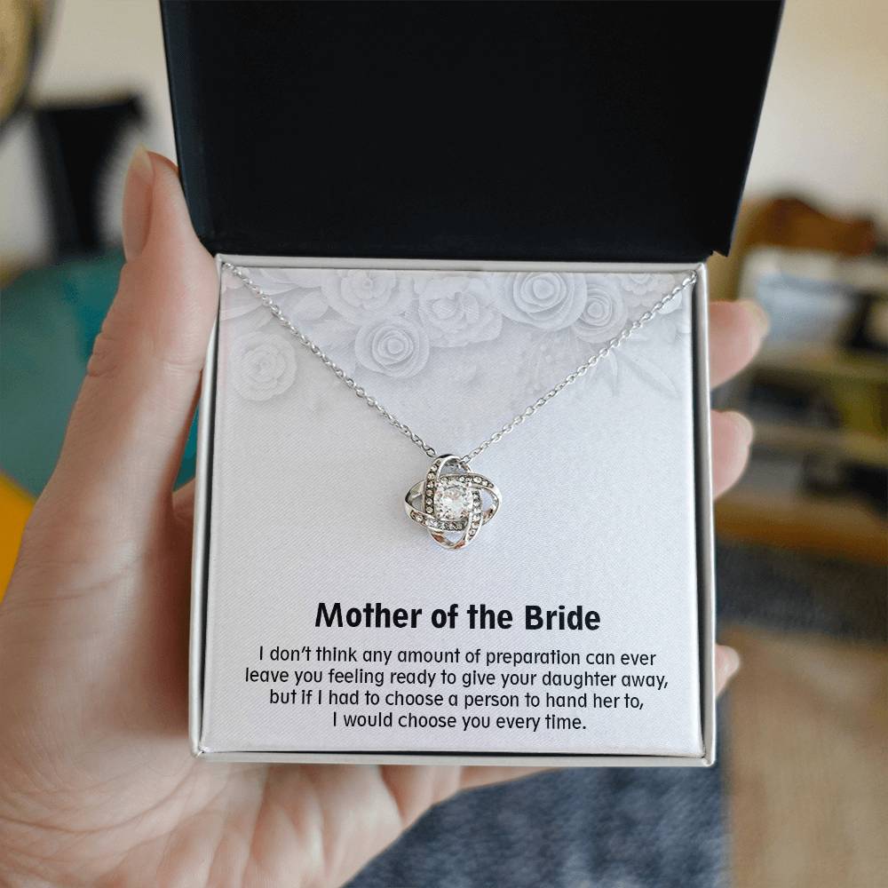 Wonderful Gift for Mother of The Bride, Love Knot Necklace Gift for Mother of The Bride
