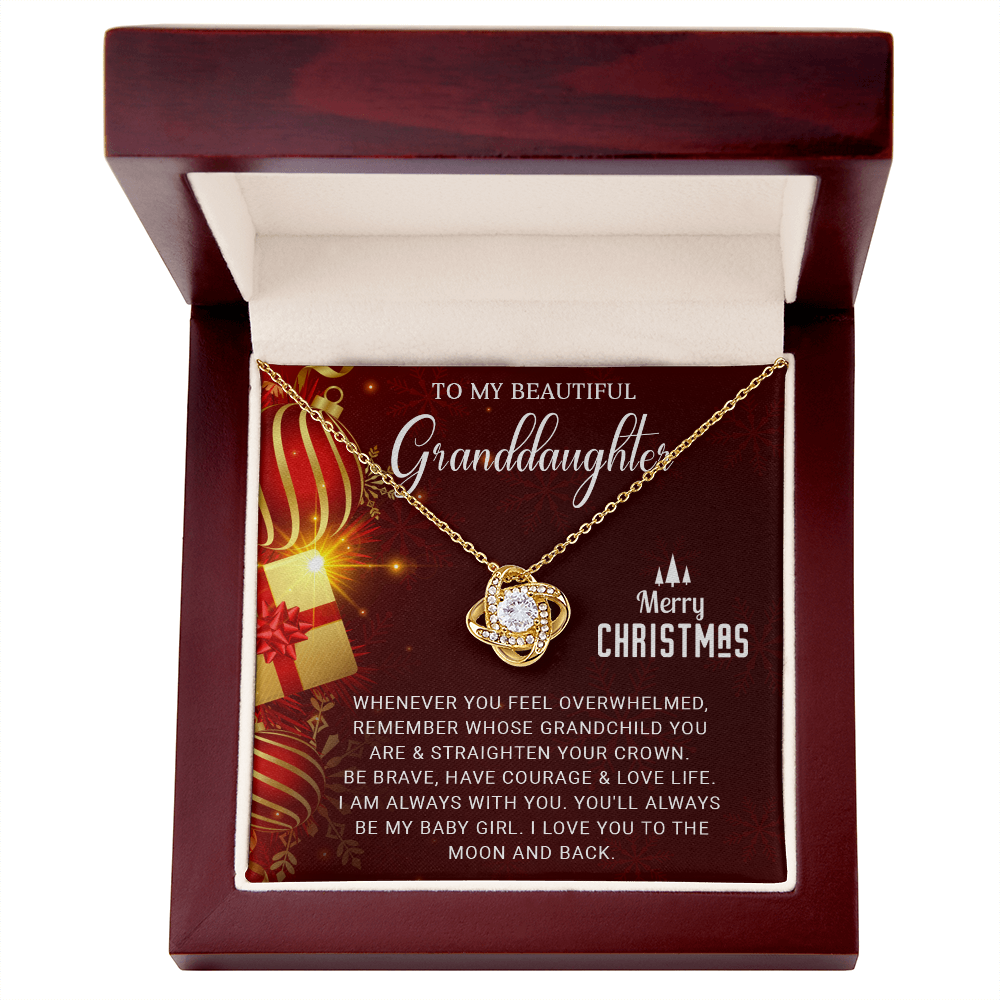 To My Beautiful Granddaughter - Christmas Gift - Love Knot Necklace