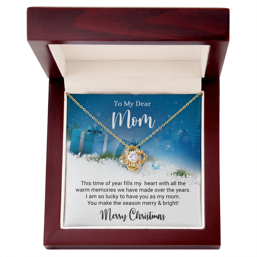 To My Dear Mom - Christmas Gift - Love Knot Necklace