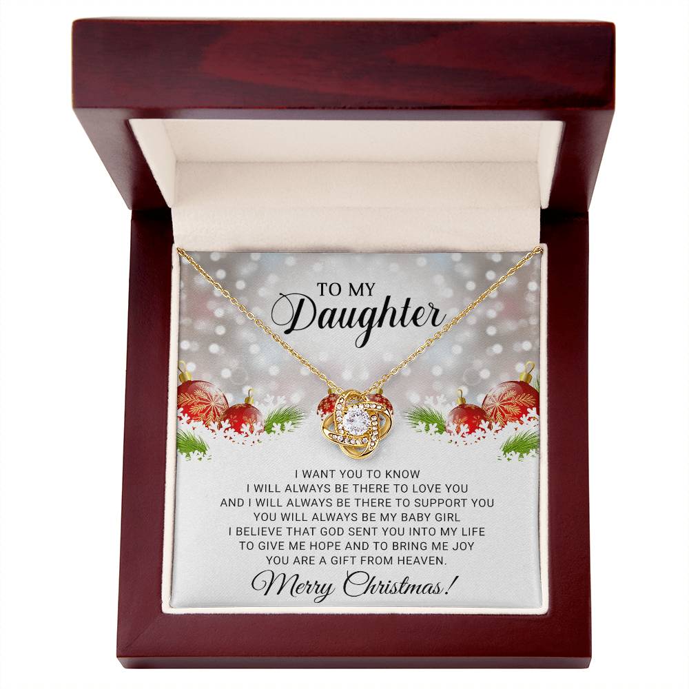 To My Daughter - Christmas Gift - Love Knot Necklace