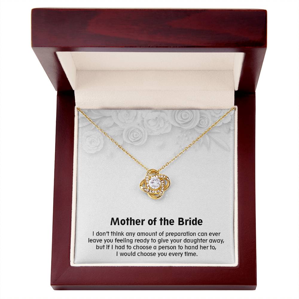 Wonderful Gift for Mother of The Bride, Love Knot Necklace Gift for Mother of The Bride