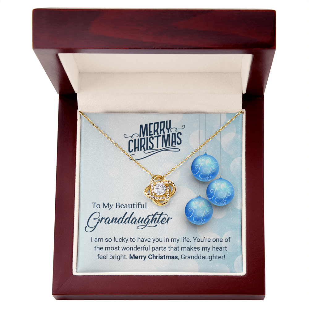 To My Beautiful Granddaughter - Christmas Gift - Love Knot Necklace