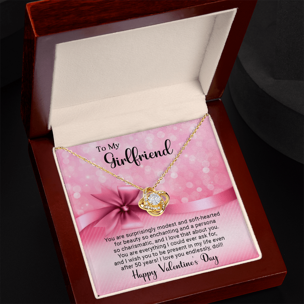To My Girlfriend - Best Gift For Valentine - Love Knot Necklace