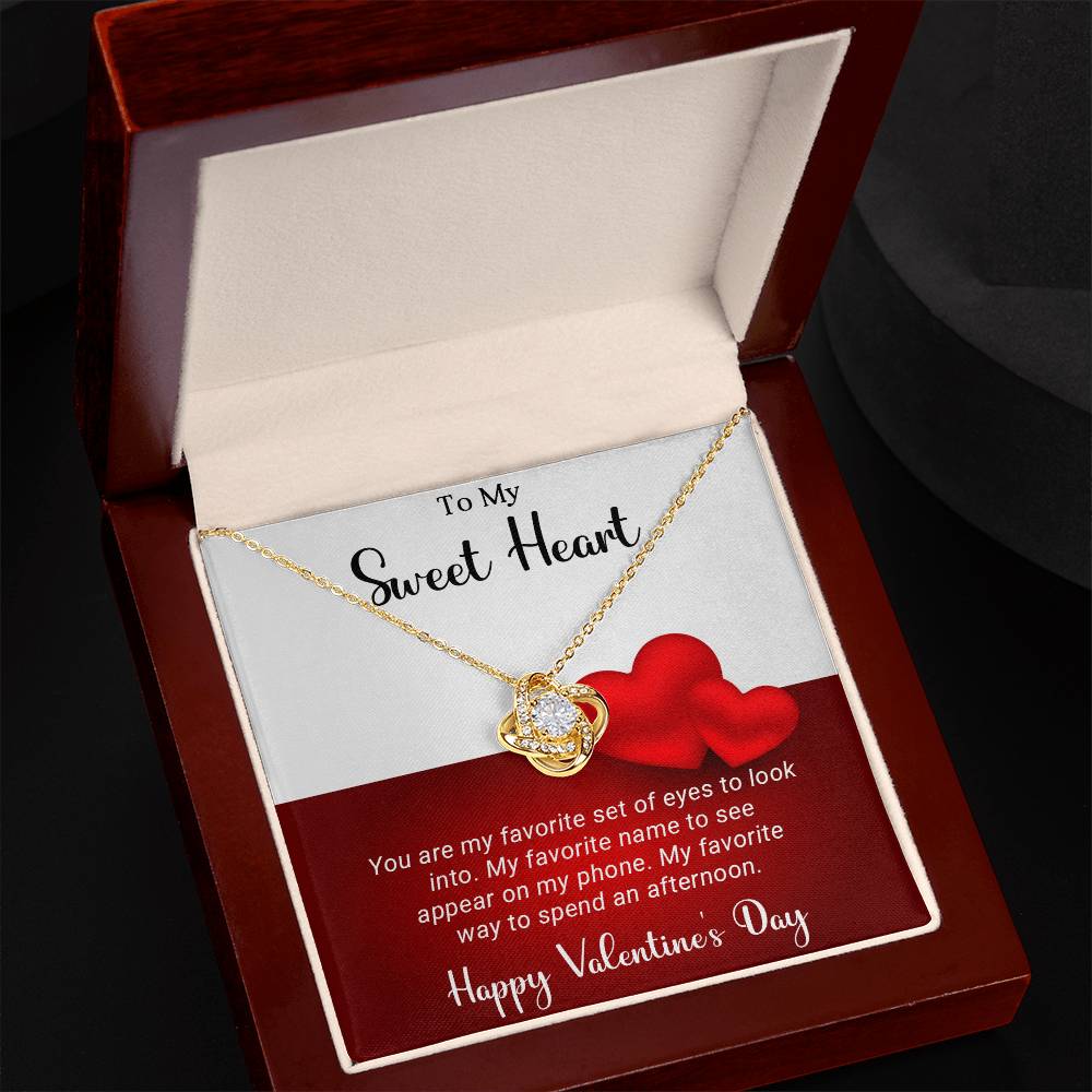 To Sweet Heart - Best Gift For Valentine - Love Knot Necklace