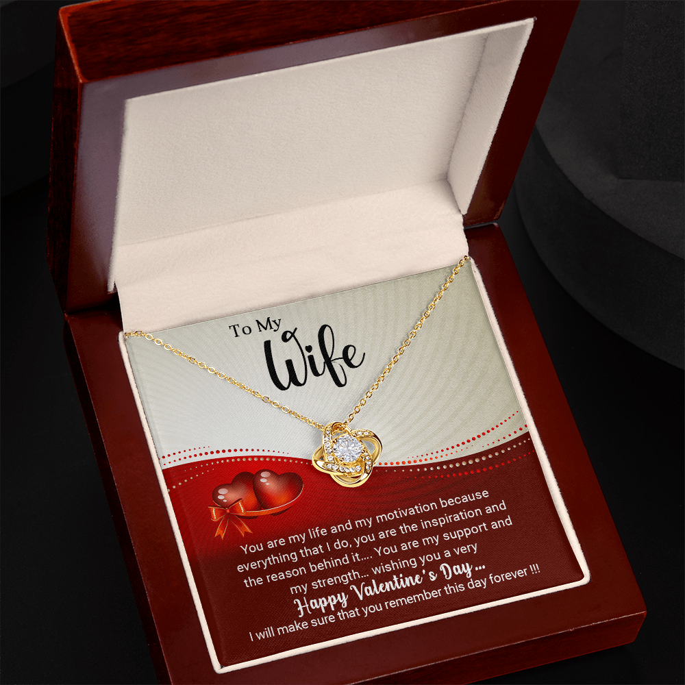 To My Wife - You are my life - Best Gift For Valentine - Love Knot Necklace