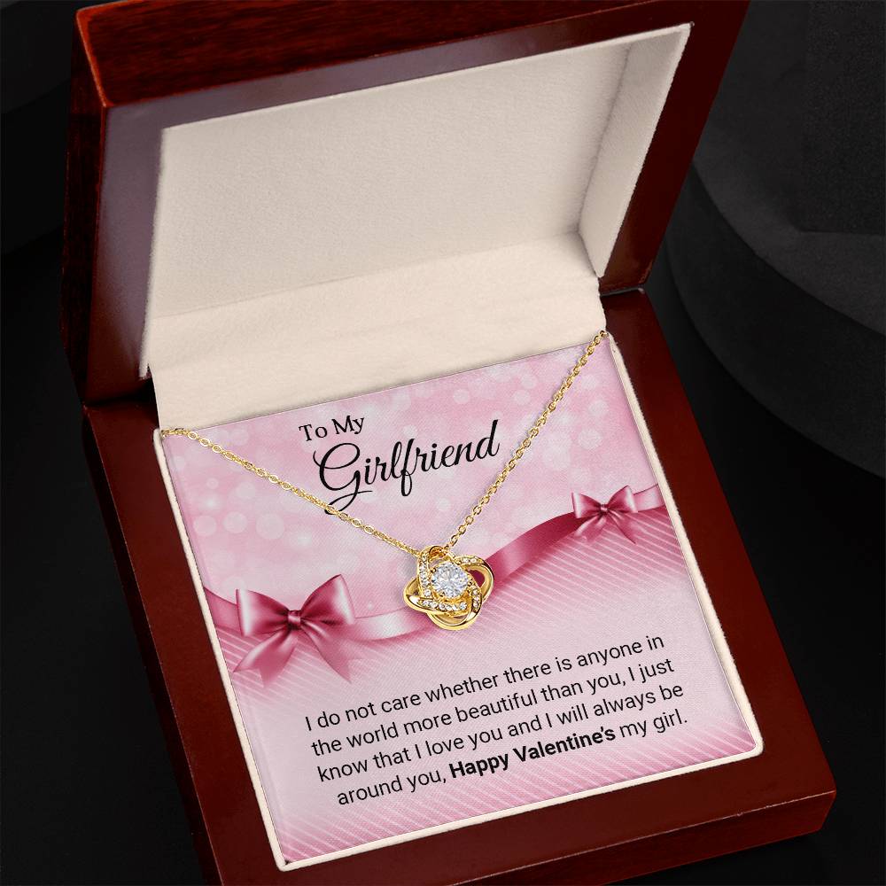 To My Girlfriend - Best Gift For Valentine - Love Knot Necklace