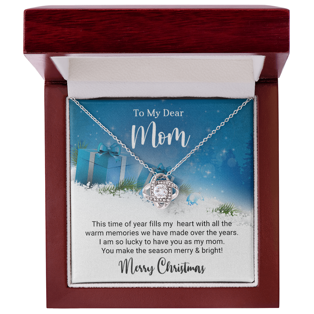 To My Dear Mom - Christmas Gift - Love Knot Necklace