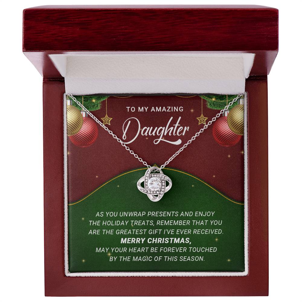 To My Amazing Daughter - Christmas Gift - Love Knot Necklace