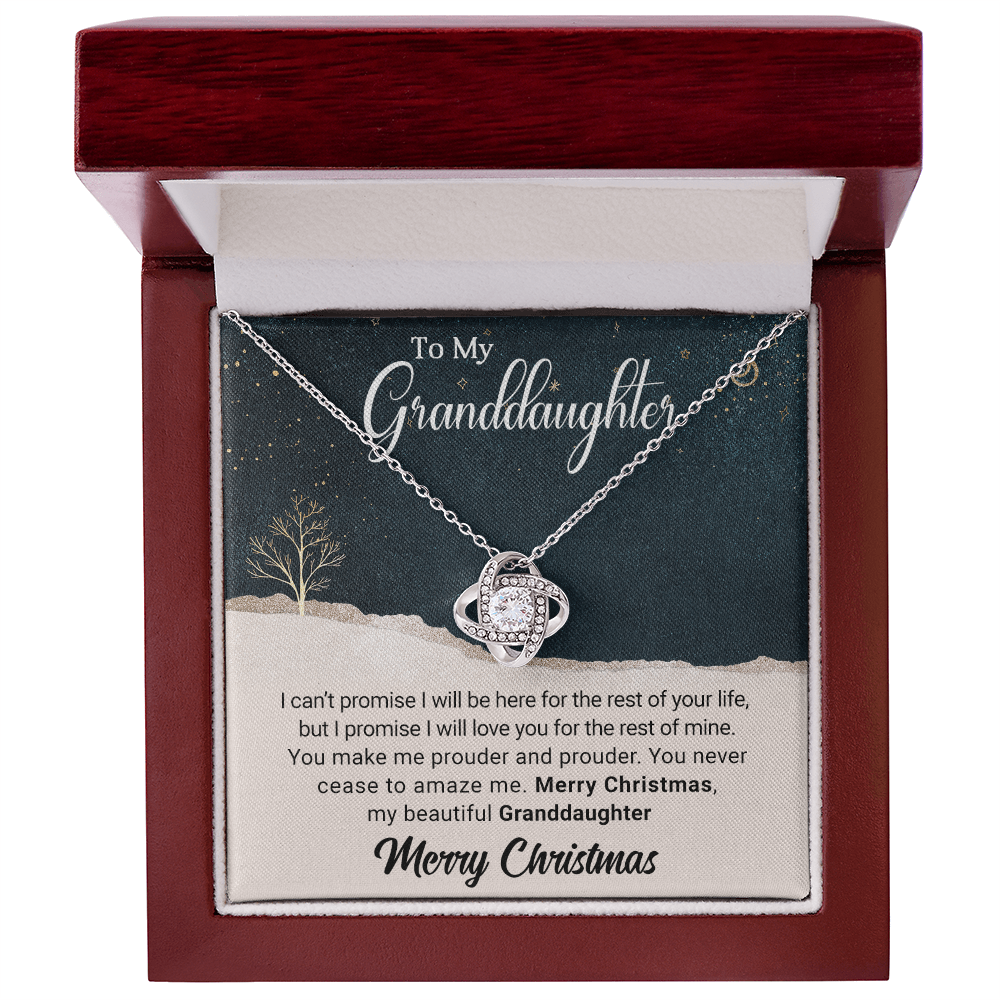 To My Granddaughter - Christmas Gift -Love Knot Necklace