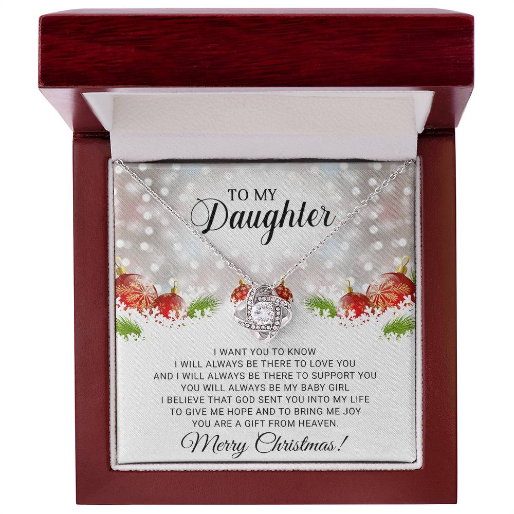 To My Daughter - Christmas Gift - Love Knot Necklace