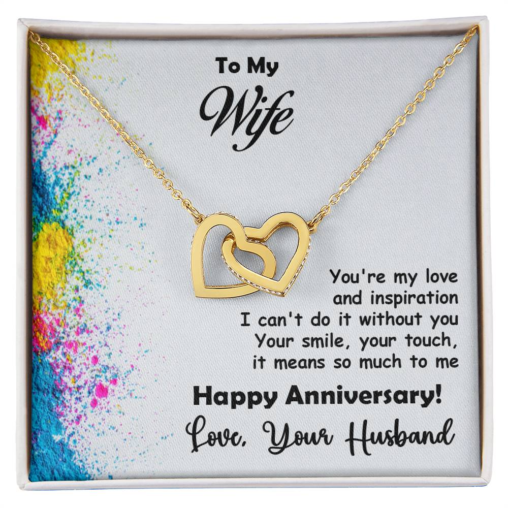 Beautiful Anniversary Gift for wife, Best Gift Fir Wife, Birthday Gift, Interlocking Hearts Necklace
