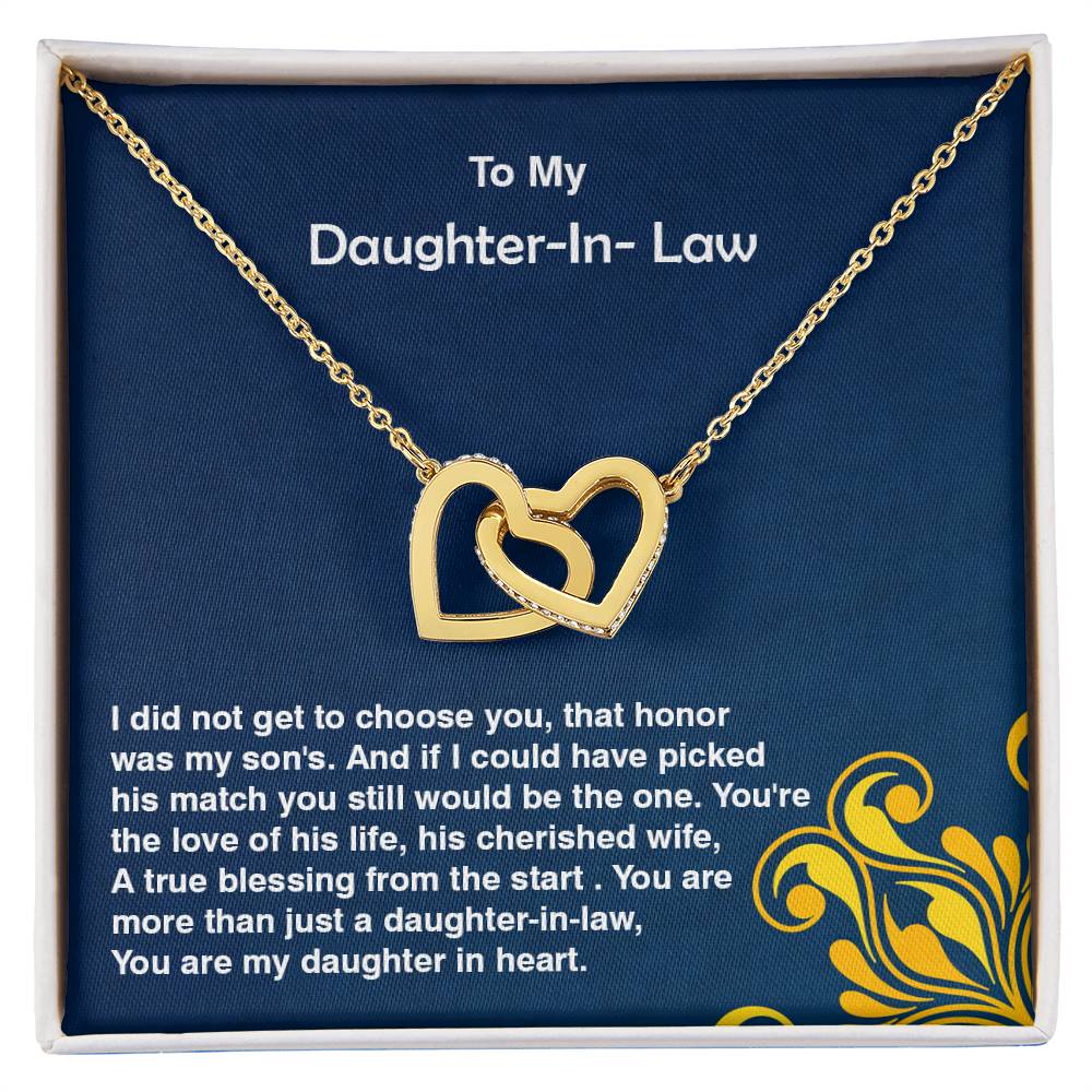 Excellent Gift For Daughter in Law, Interlocking Hearts Necklace Gift for Daughter In Law