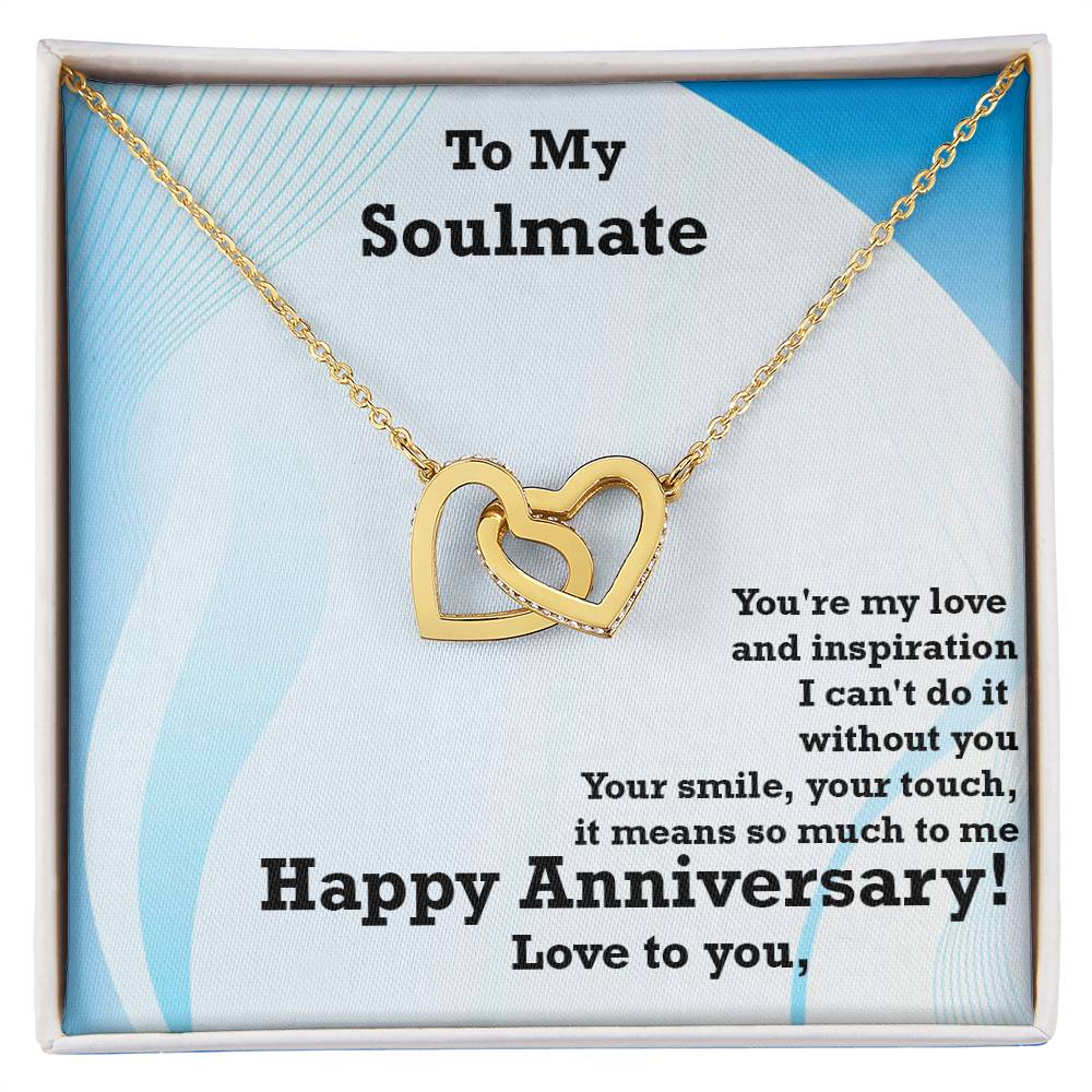 Best Soulmate Gift, Amazing Gift for Soulmate, Interlocking Hearts Necklace Gift for Soulmate