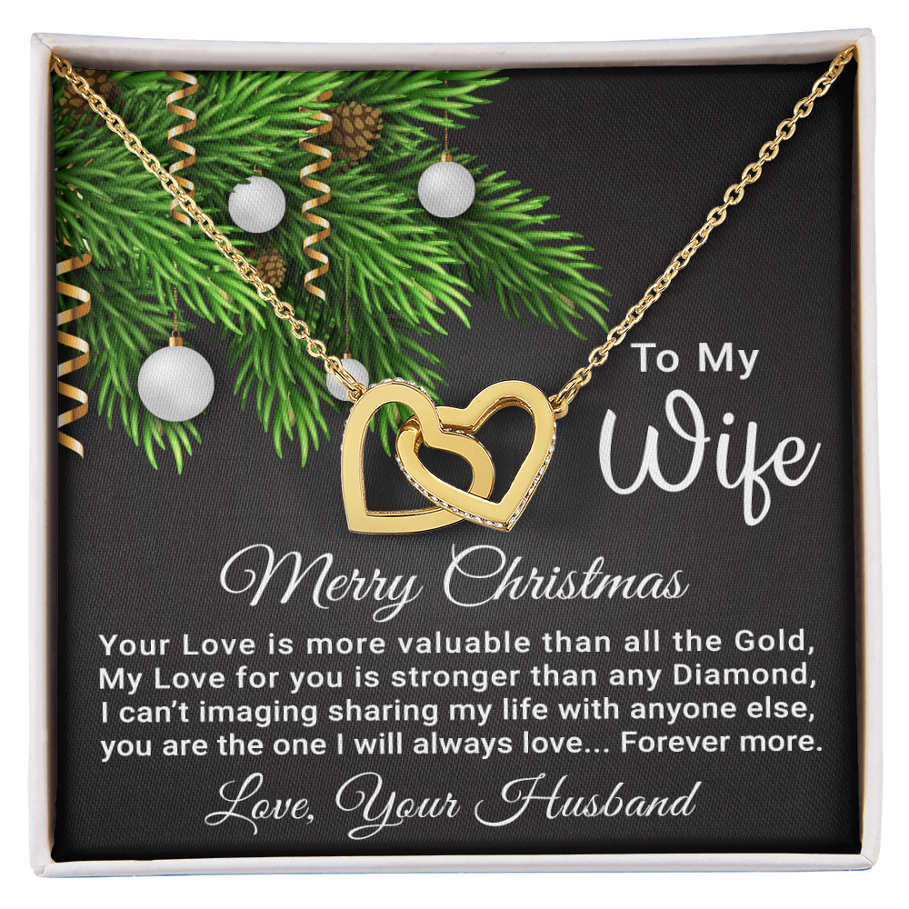 To My Wife - Christmas Gift - Interlocking Hearts Necklace
