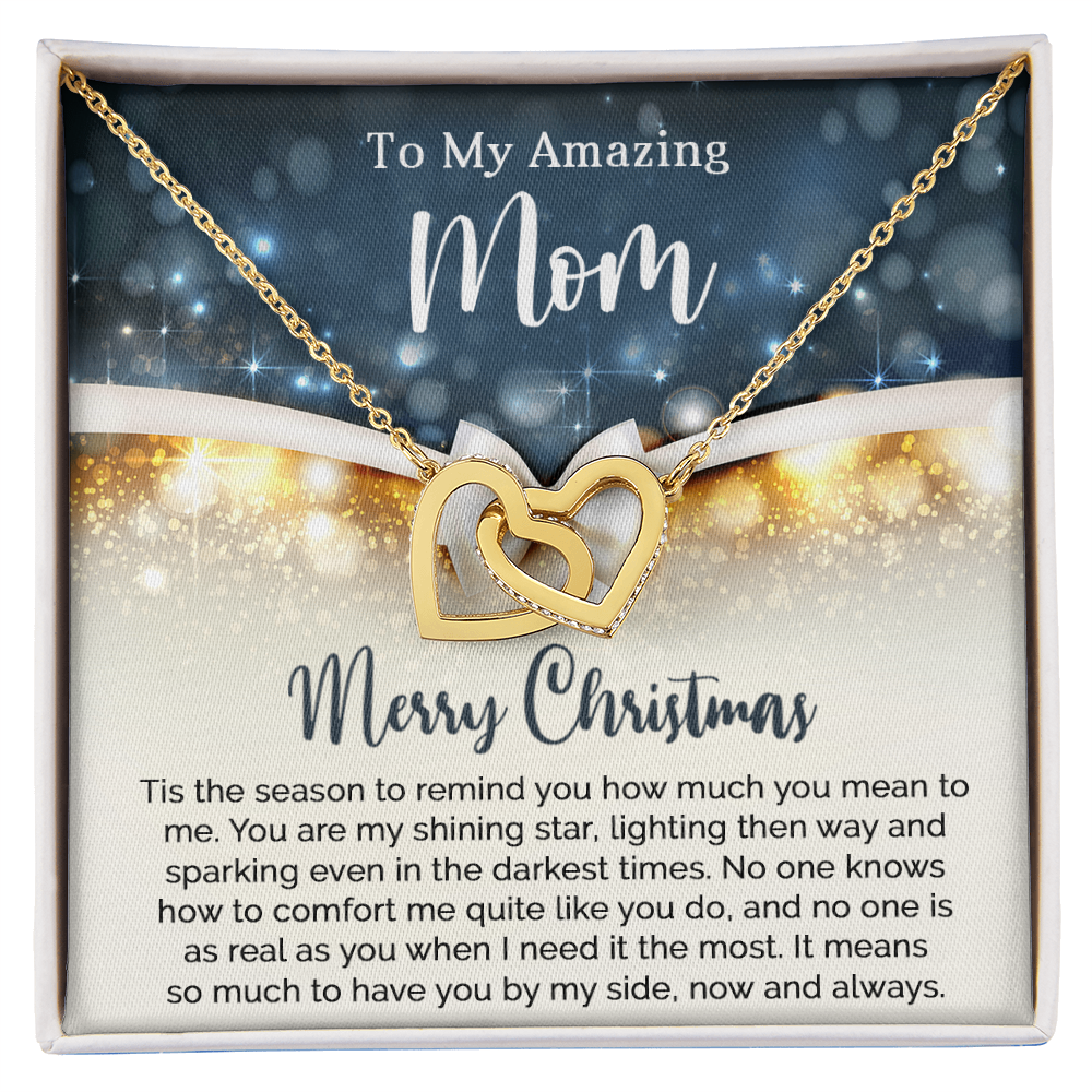 To My Amazing Mom - Christmas Gift - Interlocking Hearts Necklace