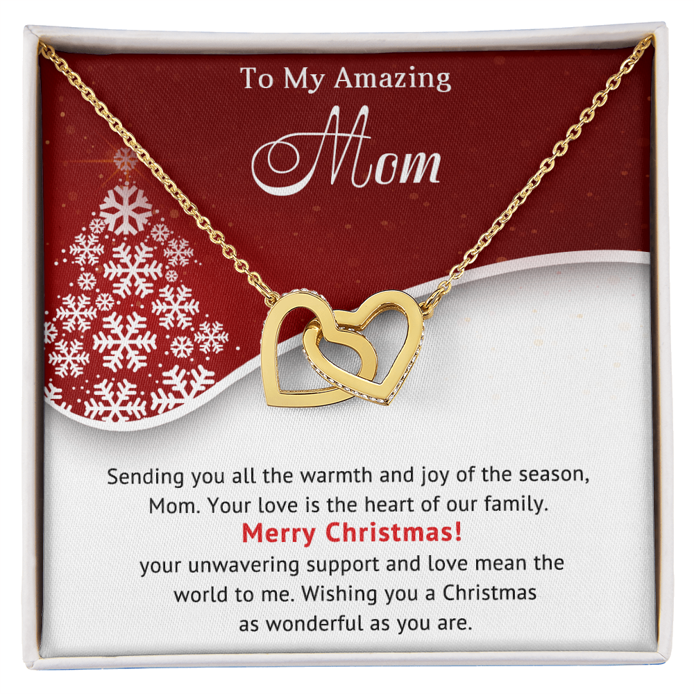 To My Amazing Mom - Christmas Gift - Interlocking Hearts Necklace