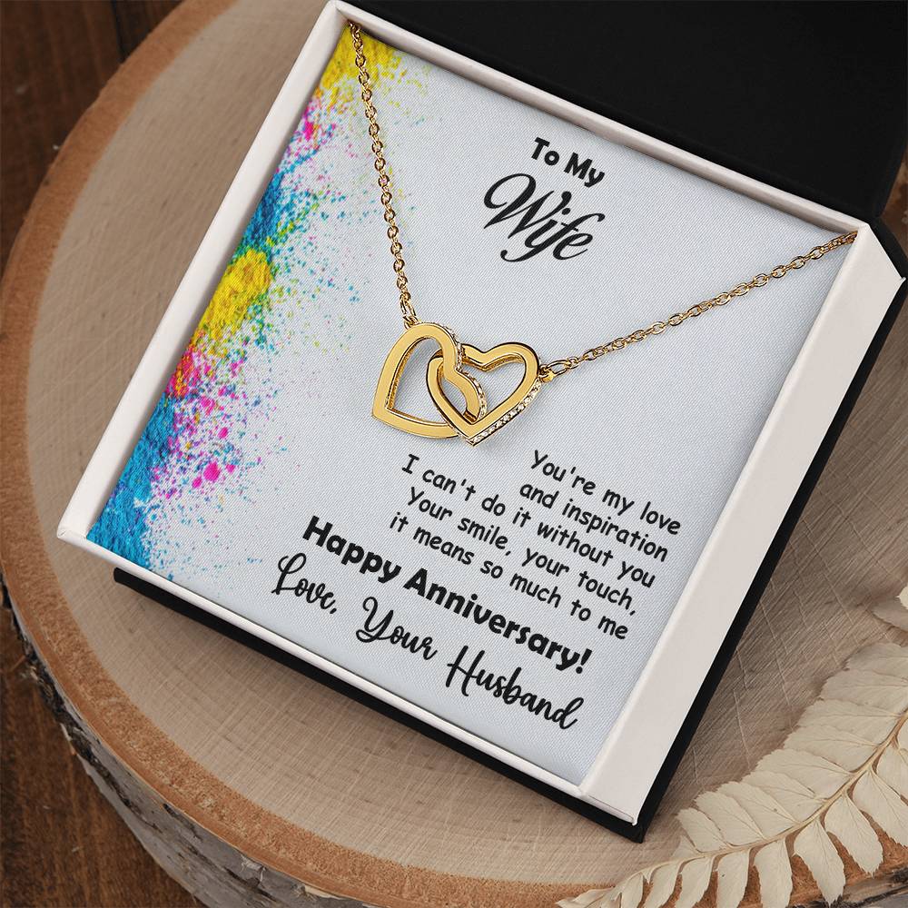 Beautiful Anniversary Gift for wife, Best Gift Fir Wife, Birthday Gift, Interlocking Hearts Necklace