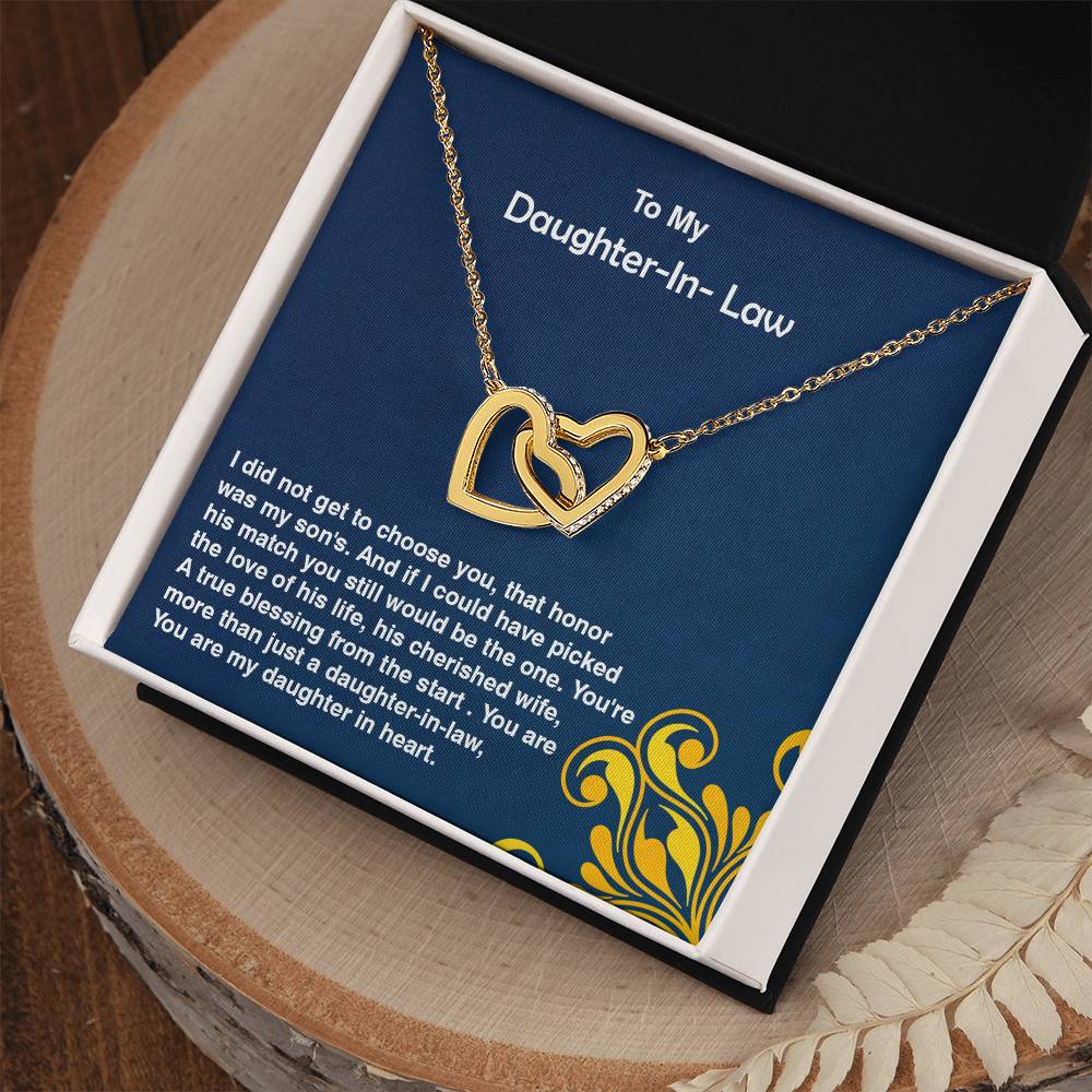 Excellent Gift For Daughter in Law, Interlocking Hearts Necklace Gift for Daughter In Law