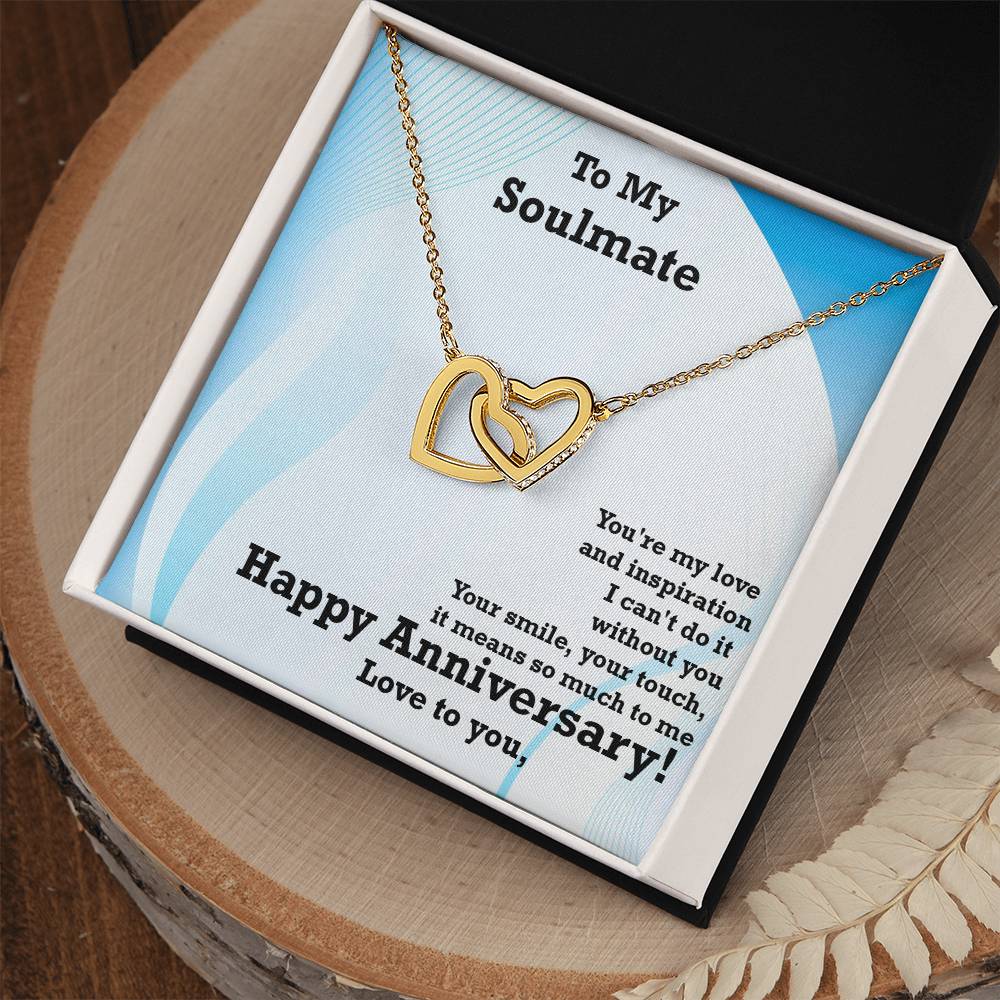 Best Soulmate Gift, Amazing Gift for Soulmate, Interlocking Hearts Necklace Gift for Soulmate