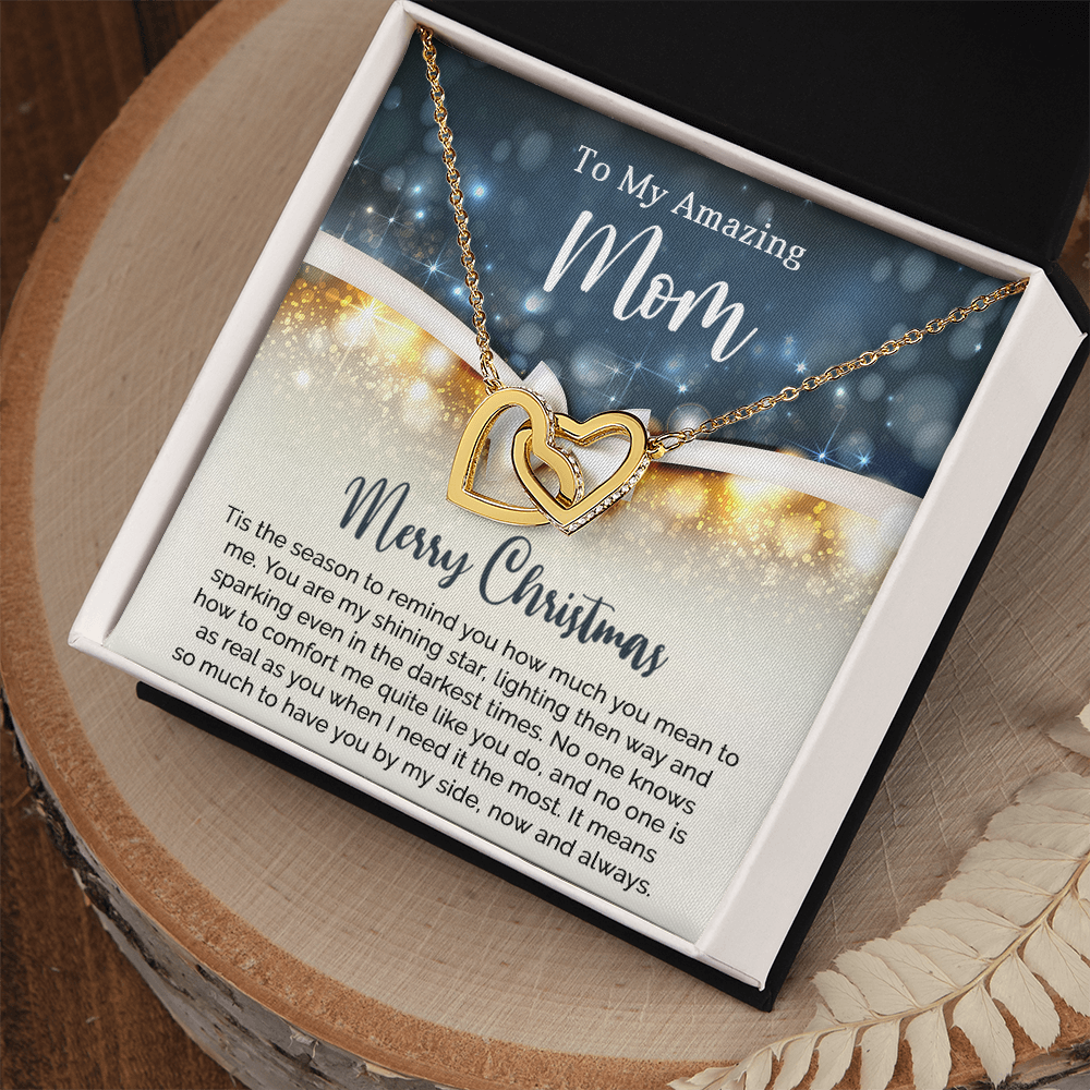 To My Amazing Mom - Christmas Gift - Interlocking Hearts Necklace