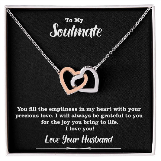 Amazing Soulmate Gift, Excellent Interlocking Hearts necklace Gift For Soulmate