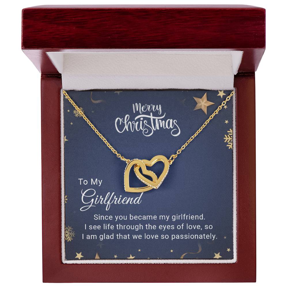 Girlfriend - Eyes of Love - Christmas Gift - Interlocking Hearts Necklace