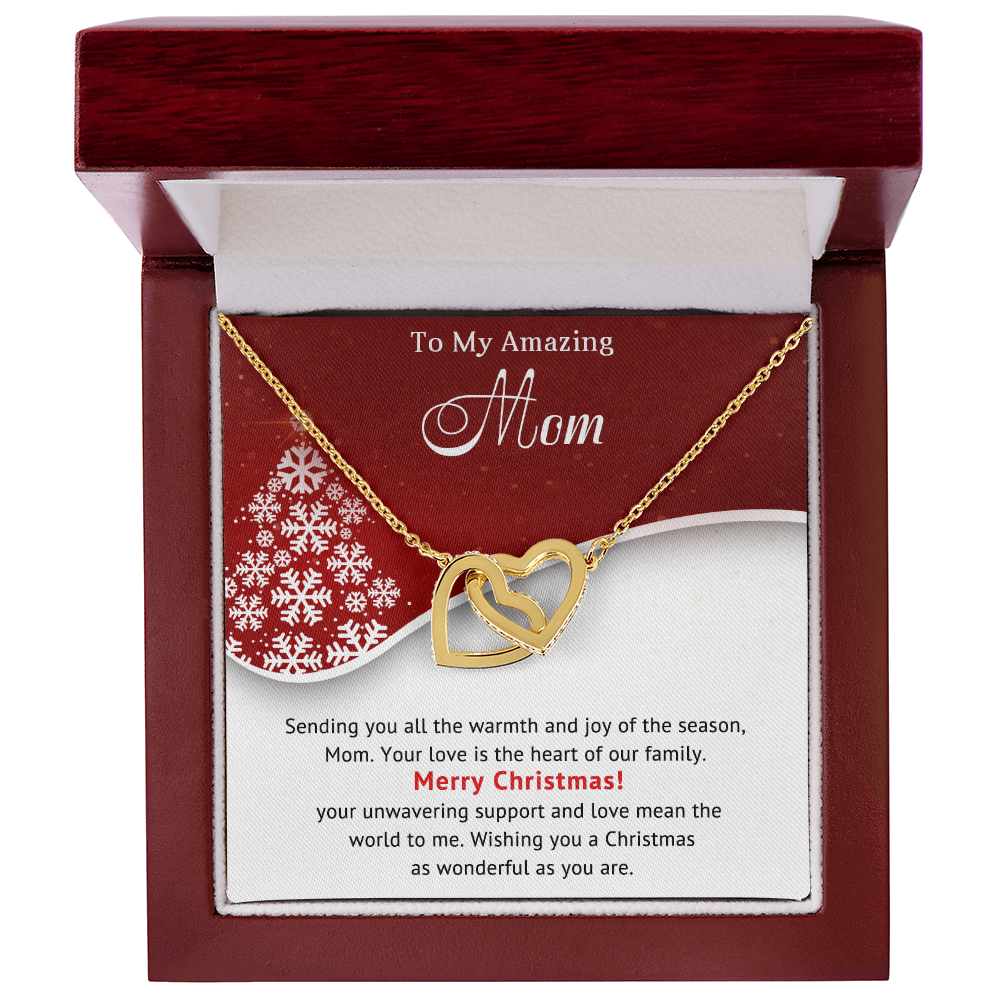 To My Amazing Mom - Christmas Gift - Interlocking Hearts Necklace