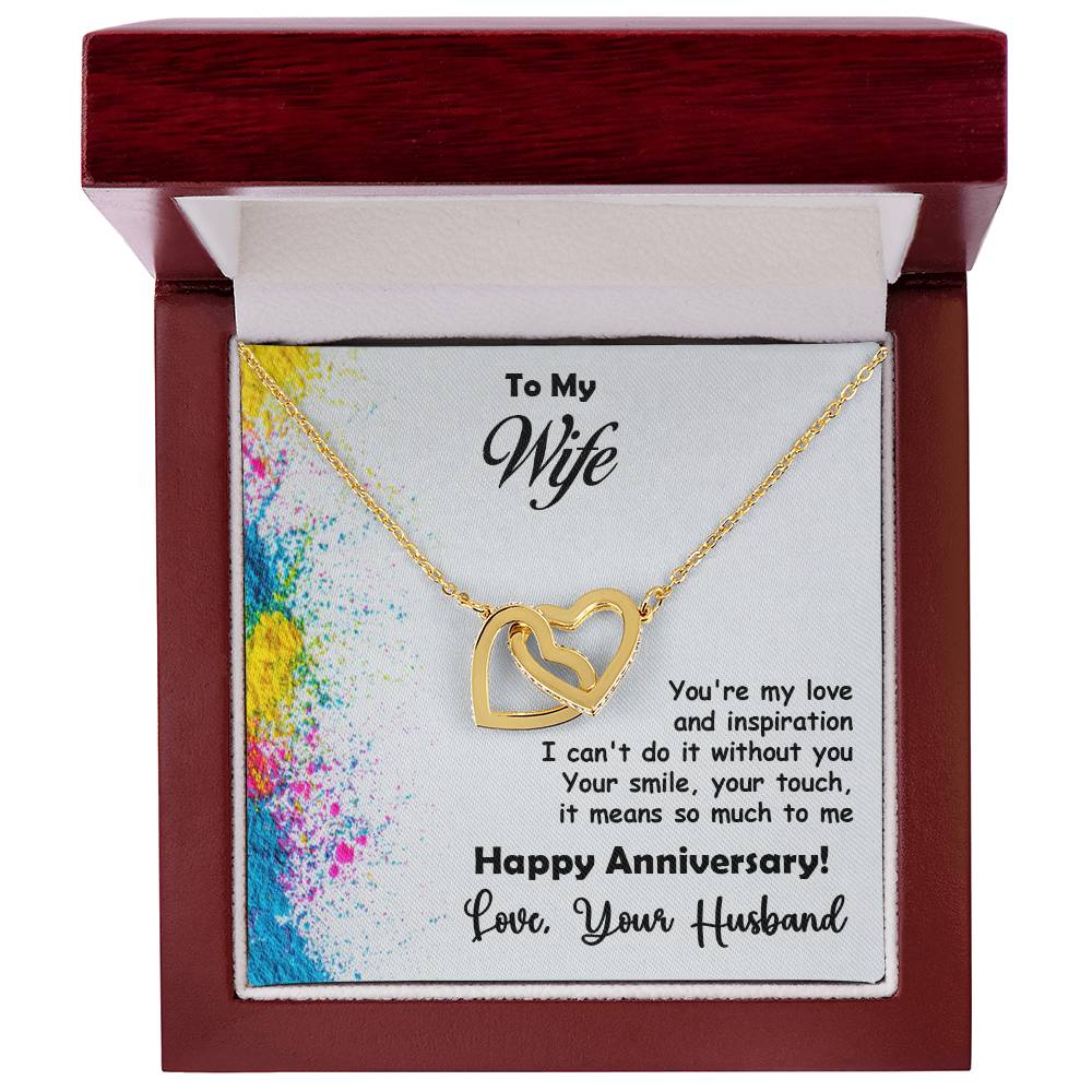 Beautiful Anniversary Gift for wife, Best Gift Fir Wife, Birthday Gift, Interlocking Hearts Necklace