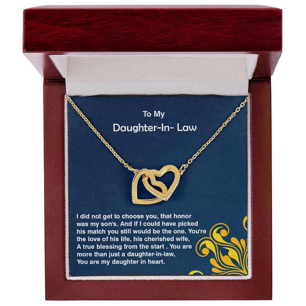 Excellent Gift For Daughter in Law, Interlocking Hearts Necklace Gift for Daughter In Law
