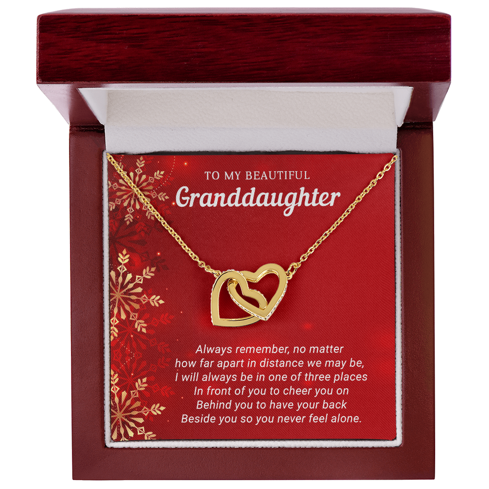 Granddaughter - Never Feel Alone - Christmas Gift - Interlocking Hearts Necklace